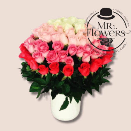 Arreglo floral con 100 Rosas