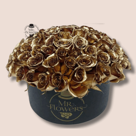 100 Rosas Doradas en Caja