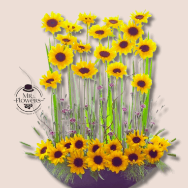 Arreglo Floral con 30 Mini Girasoles