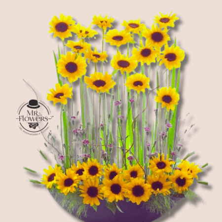 Arreglo Floral con 30 Mini Girasoles