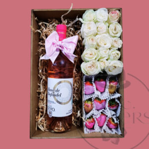 Caja Te Amo - Fresas con Chocolate y Vino