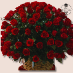 300 Rosas Rojas en Canasta de Mimbre
