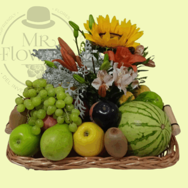 Perrito flores 8 Flores a domicilio -Arreglo Frutal Mixto 1