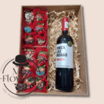 Caja con Fresas con Chocolate y Vino
