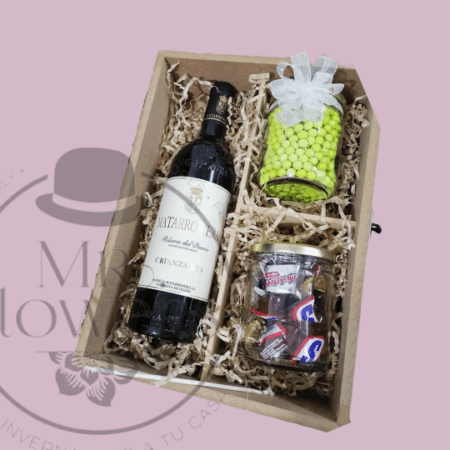 Caja de Vino y Chocolates en Frasco - Image 1