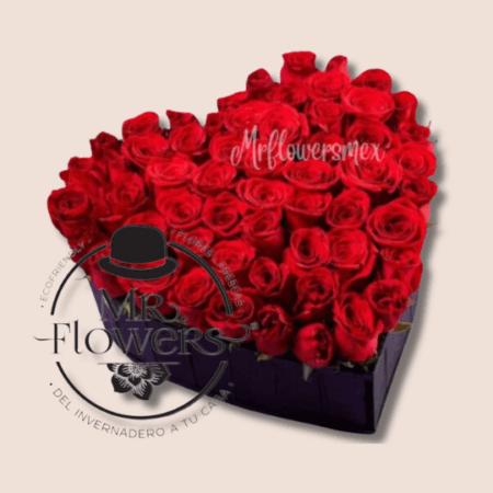 Corazón con 50 rosas rojas - Image 1