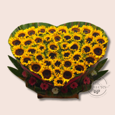 Corazón con Girasoles