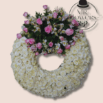 Corona Blanca Chica con 24 Rosas