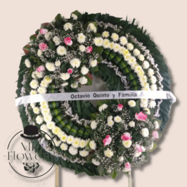Perrito flores 4 Flores a domicilio -Corona Funebre Grande 4