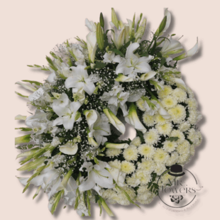 Corona-Funebre-con-Medallon-blanco-1.png Corona Fúnebre con Medallón blanco - Image 1