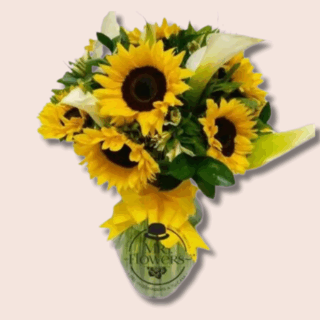 Girasoles y alcatraz en Jarrón - Image 1