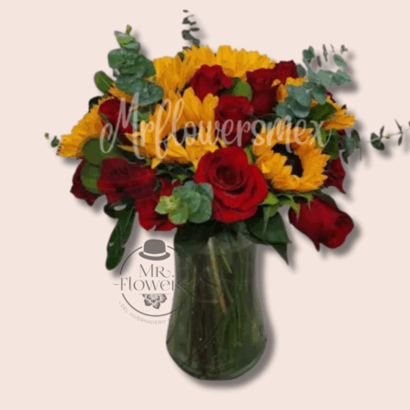 Jarron-de-Rosas-y-Girasoles-1.png Jarrón de Rosas y Girasoles - Image 1