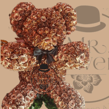 Oso con 550 Rosas Doradas - Image 1